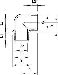 Переходник угловой 107 W PG11 PA OBO 2029928 Переходник угловой 107 W PG11 PA OBO 2029928