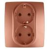 Розетка Schuko 16АХ-250В 2х2P+E защ. шторки 12-2104-14 медь ЭРА Б0019333